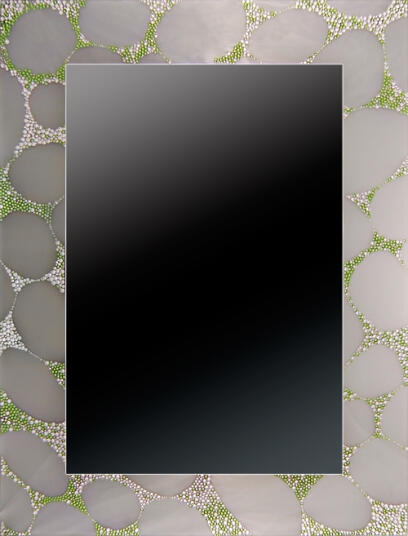 Luxusní skládané zrcadlo 80 x 60 cm zelené kamínky Swarovski AQUA